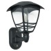 Forum Zink Cadeby LED Solar Outdoor Wall Lantern Light - IP44 - 3000K Warm White - Black 
