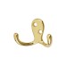 Exel Diecast Double Coat Hook - 70 x 20mm - Polished Brass - Pack of 10