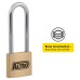 Exel Solid Brass Long Shackle Padlock - 40mm Body - 51 x 23mm Shackle - Keyed to Differ