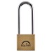 Squire Lion Open Long Shackle Padlock - 40mm Body - 64 x 22.5mm Shackle - Brass