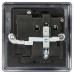 Knightsbridge 13A 1 Gang Round Edge Double Pole Switched Socket - Matt Black with Black Insert
