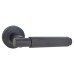Serozzetta by Carlisle Brass Matt Black Knurled Door Handles on Round Rose - Varese Range 