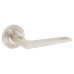 Burlington BUR10 Satin Nickel Door Handles on Round Reeded Rose - Mayfair Range 