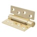 Adjustable Self Closing Fire Door Spring Hinge - 102 x 76 x 3mm - Polished Brass - Pack of 3