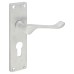Exel Satin Chrome Victorian Scroll Euro Lock Door Handle - 155 x 42mm