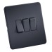 Knightsbridge 10AX 3 Gang Screwless Flat Plate Light Switch - Anthracite Grey 