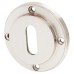 Burlington BUR60 by Frelan Escutcheon with Stepped Rose - 53mm Diameter - Keyhole - Satin Nickel