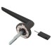 Urfic Matt Black Door Handles on Round Rose - Easy Click Neptune Range 