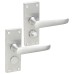 Exel Satin Chrome Victorian Straight Privacy Door Handle - Short Plate - 118 x 42mm