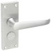 Exel Satin Chrome Victorian Straight Privacy Door Handle - Short Plate - 118 x 42mm
