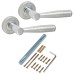 M Marcus Polished/Satin Chrome Dimple Door Handles on Round Rose - Roda Range 
