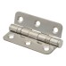 Radius Corner Twin Ball Bearing Butt Door Hinge - 76 x 51 x 2mm - Polished Stainless Steel - Pair