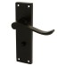 Exel Matt Black Budget Scroll Bathroom Door Handle - Mia Range - 153 x 42mm