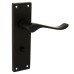 Exel Matt Black Budget Scroll Bathroom Door Handle - Mia Range - 153 x 42mm