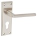 Serozzetta by Carlisle Brass Satin Nickel Euro Lock Door Handle - Dieci Range - 150 x 50mm