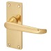 Exel Polished Brass Victorian Straight Latch Door Handle - Short Plate - 118 x 42mm
