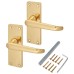 Exel Polished Brass Victorian Straight Latch Door Handle - Short Plate - 118 x 42mm
