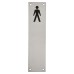 Exel Finger Plate - Mens Toilet Door Sign - 300 x 75mm - Satin Stainless Steel