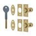 Yale 8001 Wooden Window Bolt - Satin Brass - Pack of 2 with 1 Key 