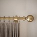 Rothley 25mm Curtain Pole / Wardrobe Hanging Rail - 2438mm Length - Antique Brass