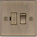 Knightsbridge 13A 1 Gang Switched Fused Spur - Antique Brass
