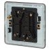 Knightsbridge 10AX 2 Gang 2 Way Screwless Flat Plate Light Switch - Matt Black with Black Rocker