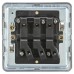 Knightsbridge 10A 1 Gang Screwless Flat Plate Triple Pole Fan Isolator Switch - Antique Brass