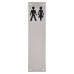 Exel Finger Plate - Unisex Toilet Door Sign - 300 x 75mm - Polished Stainless Steel