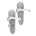 Heritage Brass by M Marcus Satin Chrome Art Deco Bathroom Door Handle - Waldorf Range - 203 x 66mm