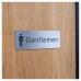 Exel Gentlemens Toilet Door Sign - 300 x 100mm - Brushed Silver Plastic