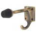 Hampstead Cubical Single Hat & Coat Hook with Buffer - 85 x 55mm - Antique Brass