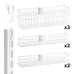 elfa Wardrobe & Over Door Storage Kit - 1 x Twin Slot Wall Upright & 7 x Wire Baskets - White