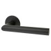 Jigtech Matt Black Door Handles on Round Slim Rose - Schema Minim Range 