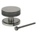From The Anvil Brompton Round Knurled Centre Door Knob on Art Deco Rose - 90mm Rose - Pewter