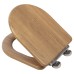 Croydex Levico Flexi-Fix Soft Close Wooden Toilet Seat - Teak