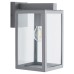 Forum Zink Hestia Glass Panel Outdoor Wall Lantern Light - IP44 - Silver