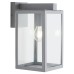 Forum Zink Hestia Glass Panel Outdoor Wall Lantern Light - IP44 - Silver