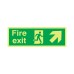 Exel Photoluminescent Fire Exit Up Right Arrow Sign - 150 x 450mm - Rigid Plastic