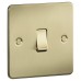 Knightsbridge 10AX 1 Gang 2 Way Flat Plate Light Switch - Brushed Brass