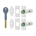 Yale 8002 Door Security Bolt - White - Pack of 2 with 1 Key 