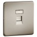 Knightsbridge 1 Gang Screwless Flat Plate RJ45 Data Socket - Brushed Chrome