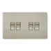 Knightsbridge 10AX 4 Gang Screwless Flat Plate Light Switch - Brushed Chrome