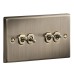 Knightsbridge 10AX 4 Gang 2 Way Toggle Light Switch - Antique Brass