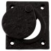 Olde Forge Covered Square Escutcheon - 67 x 58mm - Round - Antique Black Iron