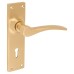 Hampstead Satin Brass Keyhole Lock Door Handle - Buckingham Range - 152 x 41mm