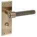 Exel Antique Brass Knurled Bathroom Door Handle - Loxley Range - 150 x 50mm