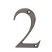 76mm Screw Fix Door Numeral - 2 - Bright Bronze