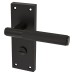 Exel Matt Black Lines Bathroom Door Handle - Nova Range - 155 x 55mm