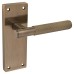 Exel Antique Brass Lines Latch Door Handle - Nova Range - 155 x 55mm