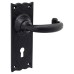 Olde Forge Antique Black Windsor Tudor Keyhole Lock Door Handle - 152 x 55mm